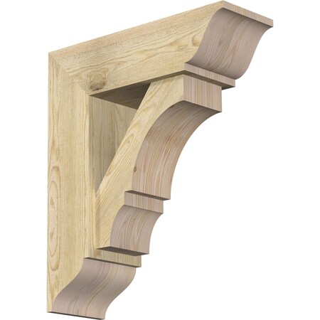 Ekena Millwork Balboa Traditional Rough Sawn Bracket w/ Offset Brace, Douglas Fir, 8"W x 24"D x 28"H BKT0806X24X28BOA01RDF